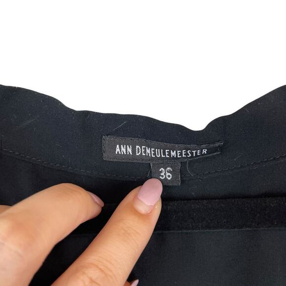 Ann Demeulemeester Pintuck Button Up Long Sleeve Tunic Top Black Size 36/Medium - Picture 3 of 9